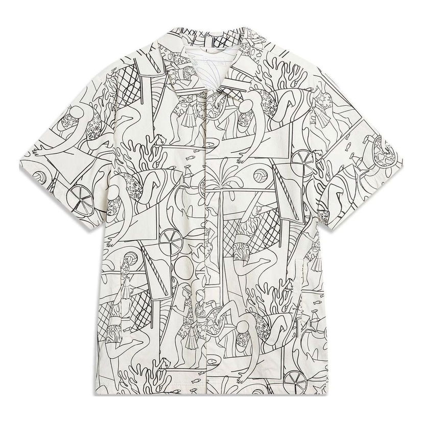 Риза Li-Ning All-Over Print Shirt Бяло | ASHU237-2