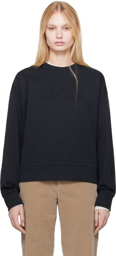 Пуловер Moncler Moncler Embroidered Logo Sweatshirt Черно | K10938G0001689A1K, 0