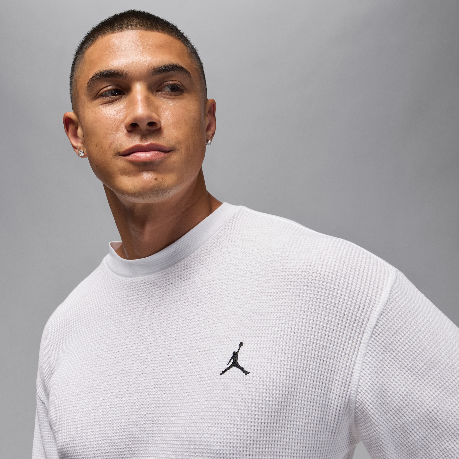 Риза Jordan Flight Mountainside Cotton Long-Sleeve Waffle Shirt Бяло | IM6255-100, 1