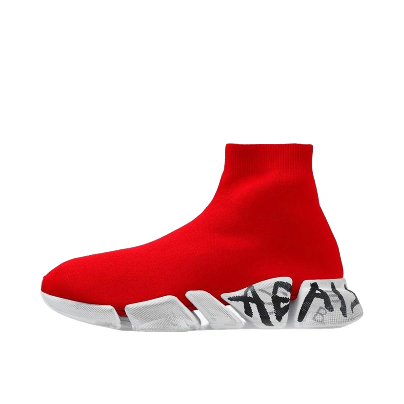 Кецове и обувки Balenciaga Speed 2.0 "Graffiti Red White" Червено | 617239W2DD46091