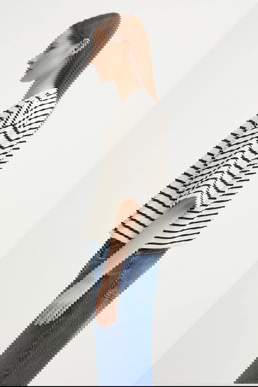 Тениска Anine Bing Myers Cropped Striped T-Shirt Многоцветен | A.08.11431, 1