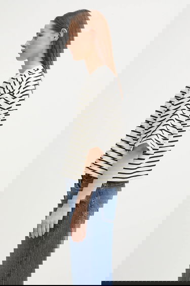 Тениска Anine Bing Myers Cropped Striped T-Shirt Многоцветен | A.08.11431, 1