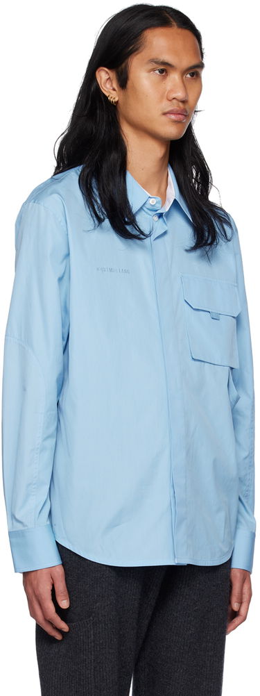 Риза Helmut Lang Helmut Lang Cargo Pocket Shirt Синьо | M10HM504, 1