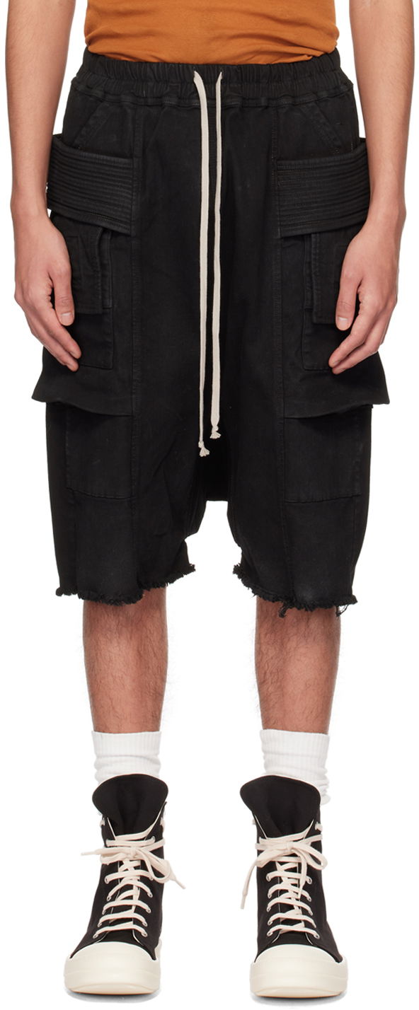 Къси панталони Rick Owens Rick Owens DRKSHDW Creatch Cargo Pods Denim Shorts Черно | DU01D1382 SBB, 0