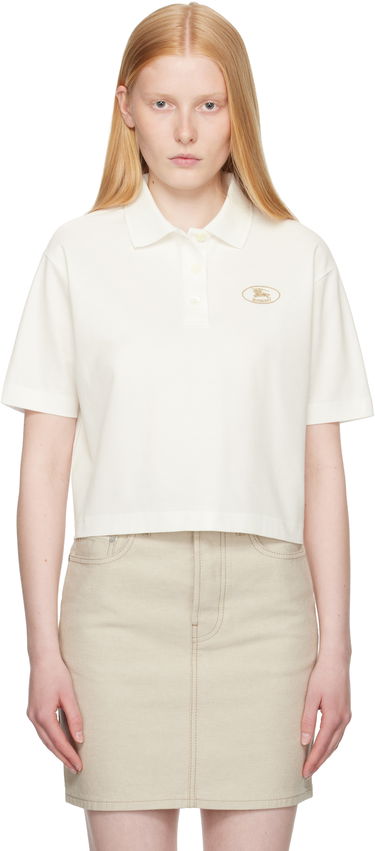 Поло тениска Burberry Burberry Cropped Cotton Polo Бяло | 8110085, 0