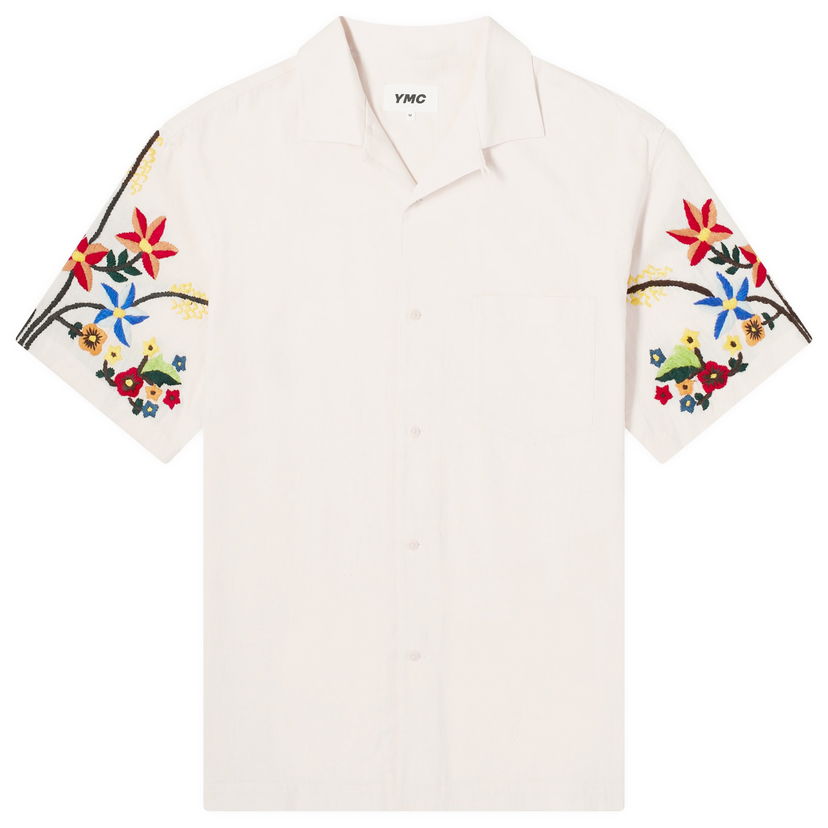 Риза YMC Idris Embroidered Vacation Shirt Бяло | P2WMC-60