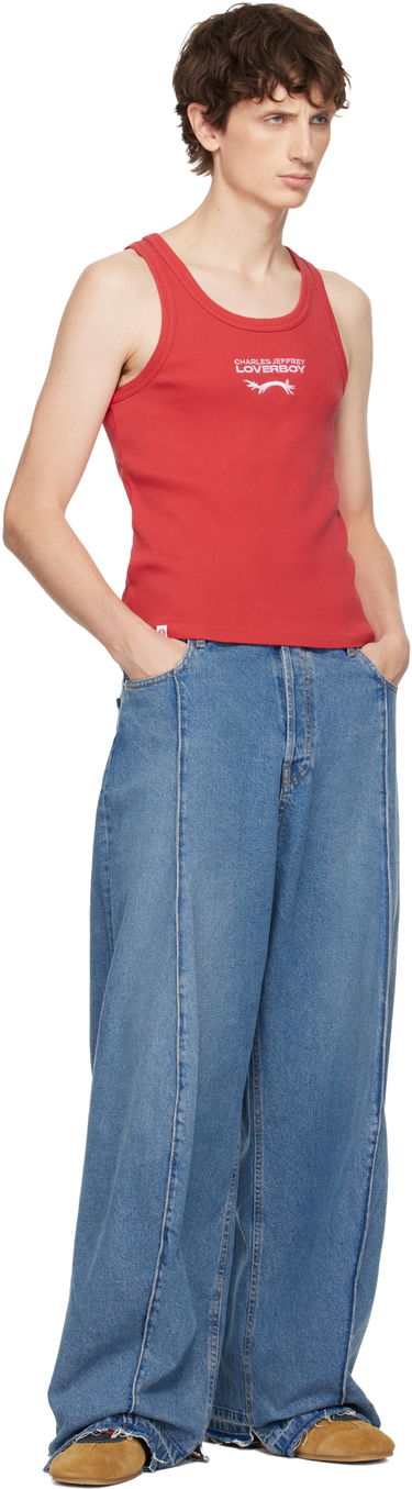 Потник Charles Jeffrey Loverboy Charles Jeffrey LOVERBOY Logo Ribbed Tank Top Червено | 54080405, 3