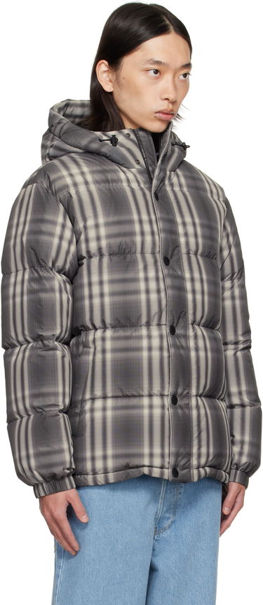 Пухо яке Burberry Burberry Ombré Check Hooded Down Jacket Сиво | 8113811, 1