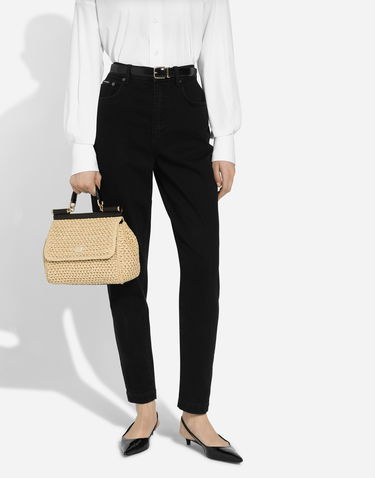 Дамска чанта Dolce & Gabbana Large Sicily Raffia Handbag Бежово | BB6002A2Y848S193, 1