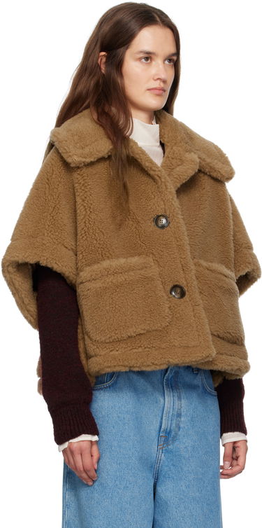 Яке Max Mara Max Mara Newterzo1 Cropped Teddy Jacket Кафяво | 2524736022600, 1
