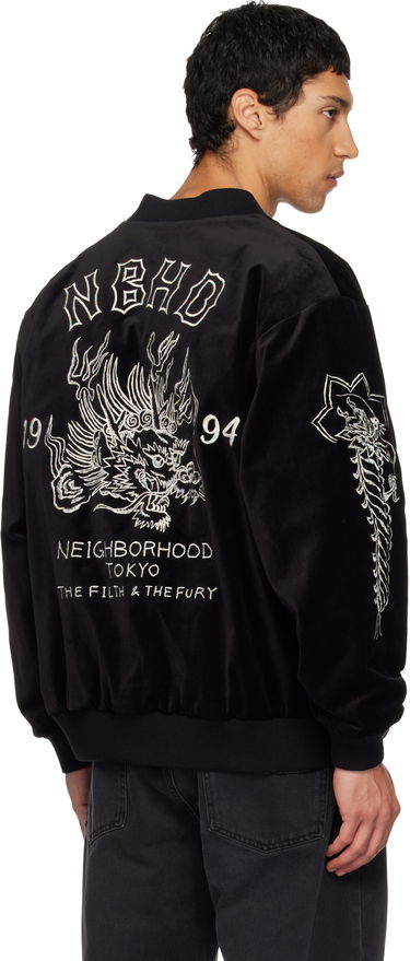Яке бомбър Neighborhood Reversible Embroidered Souvenir Jacket Черно | 252AQNH-JKM03, 2