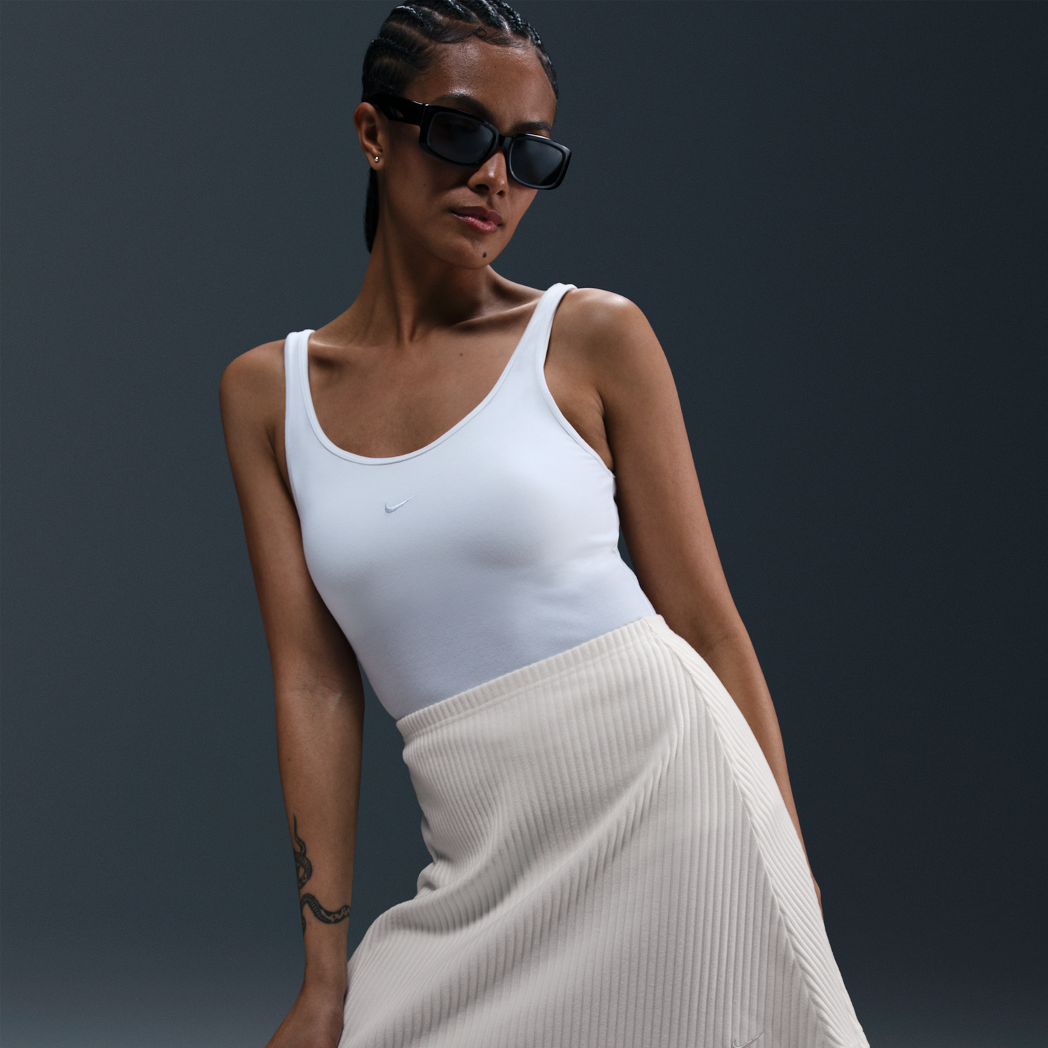 Пола Nike Ribbed Mini Skirt Sportswear Chill Knit Бежово | HJ1839-133, 1