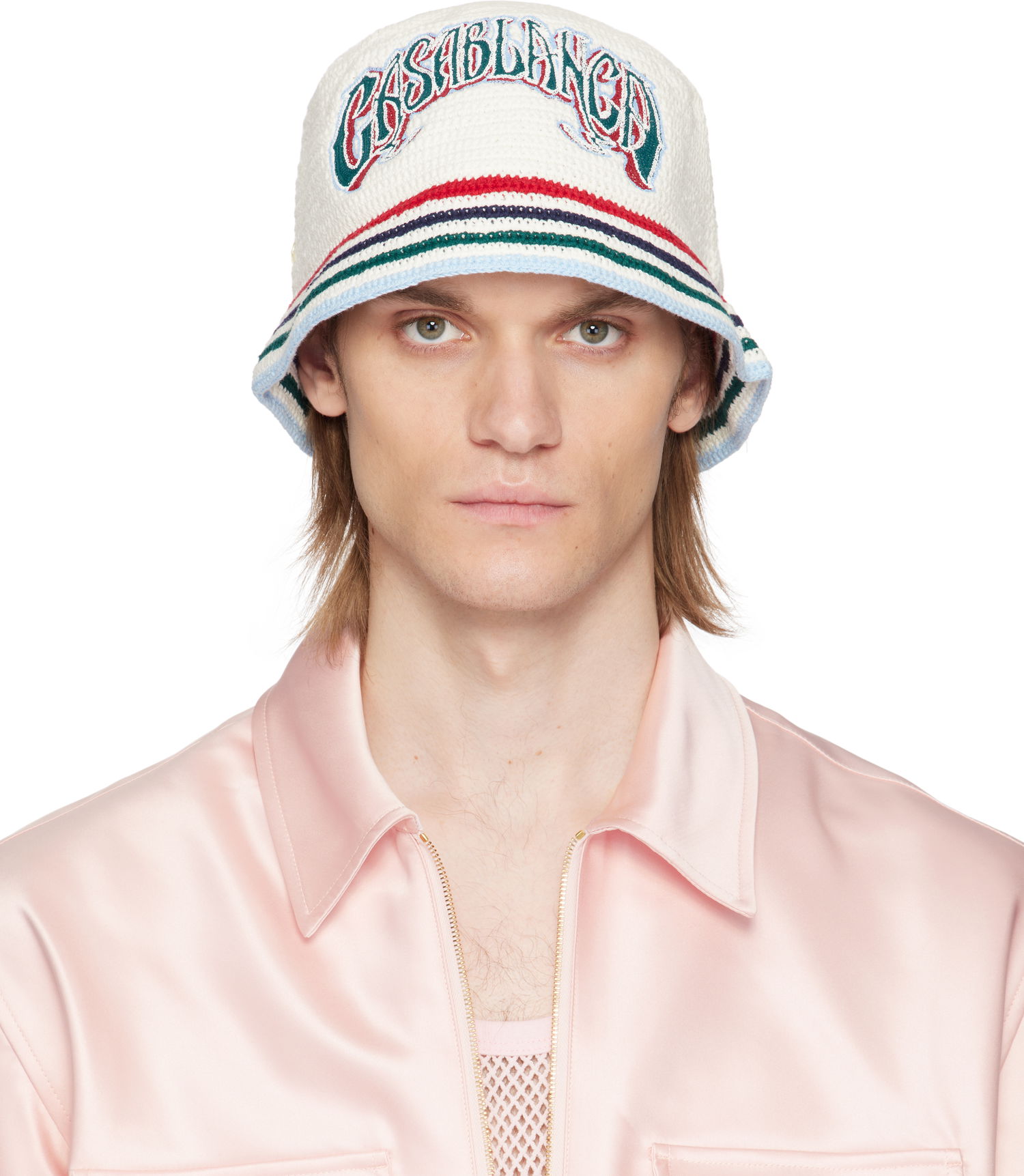 Шапка Casablanca Casablanca Gothic Crochet Bucket Hat Бяло | AS25-HAT-078-01, 0