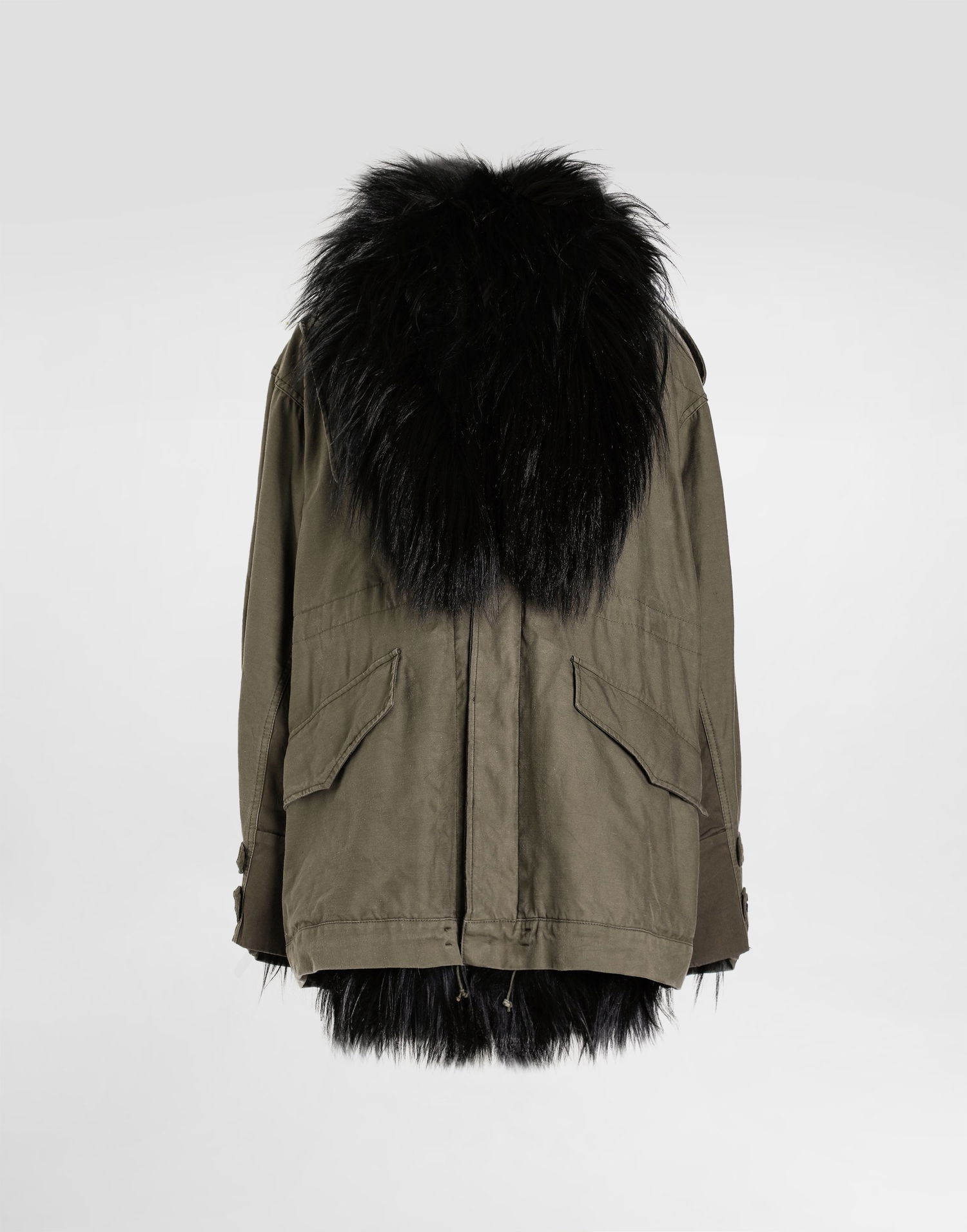 Парка Dolce & Gabbana Dolce & Gabbana Oversized Canvas Parka with Fur Зелено | F9U00ZGDDHQN0269, 0