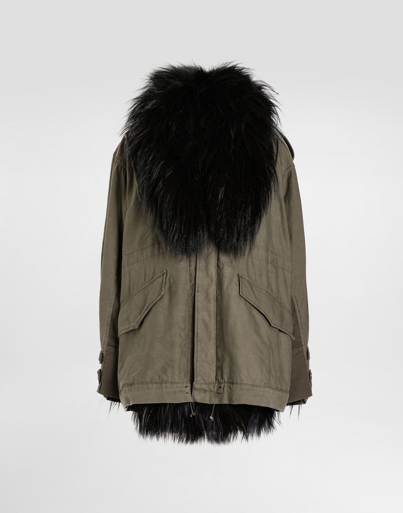 Парка Dolce & Gabbana Dolce & Gabbana Oversized Canvas Parka with Fur Зелено | F9U00ZGDDHQN0269