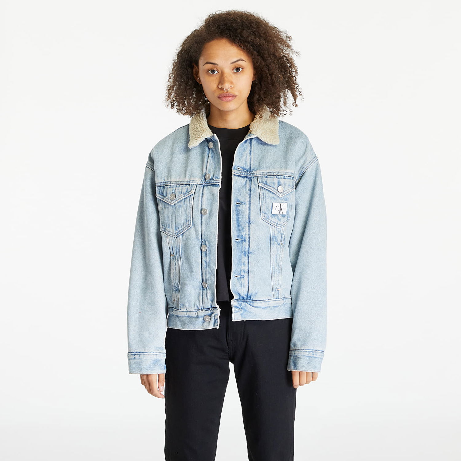 Яке CALVIN KLEIN Sherpa Denim Jacket Синьо | J20J221847 1AA, 0