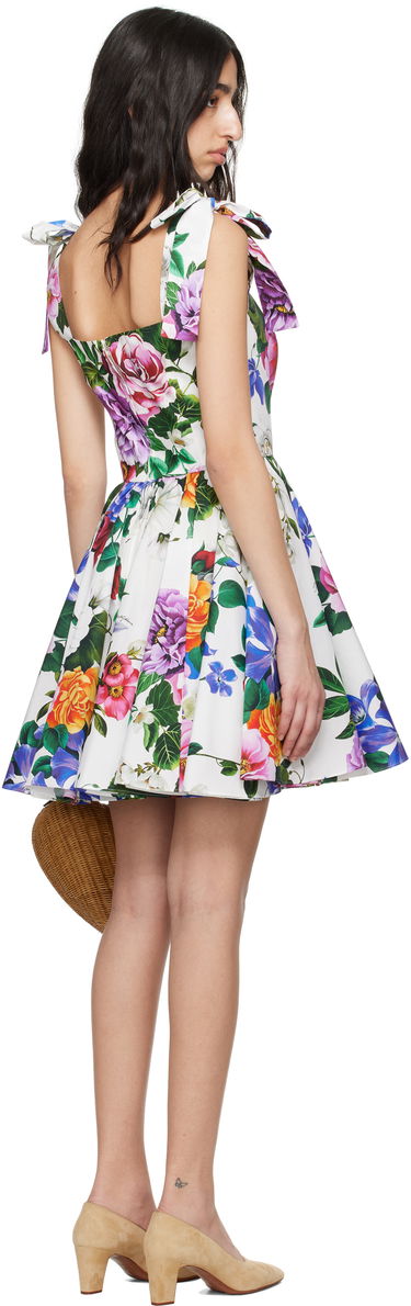 Pокля Dolce & Gabbana Dolce&Gabbana Rose-Print Corset Mini Dress Бяло | F6ZT2T HS5S6, 2