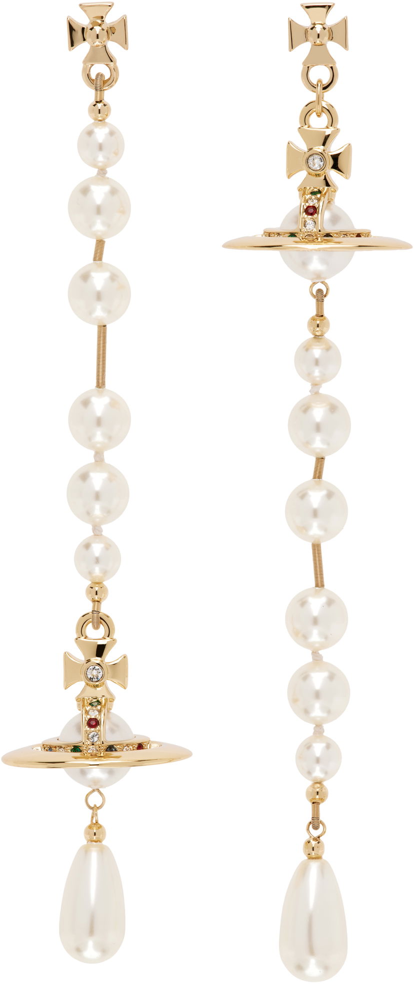 Обеци Vivienne Westwood Pearl Dangle Earrings Металик | 62030002-02R118-CN