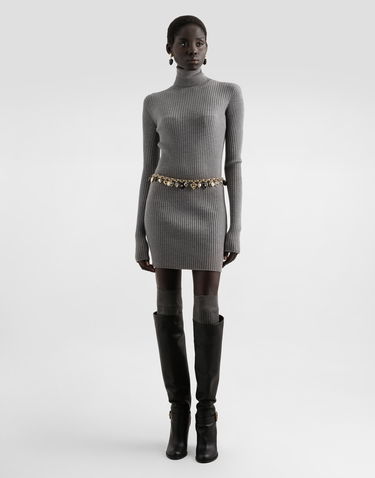 Pокля Dolce & Gabbana Dolce & Gabbana Turtleneck Long Wool Dress Сиво | FXS46TJDVDCN0497, 1