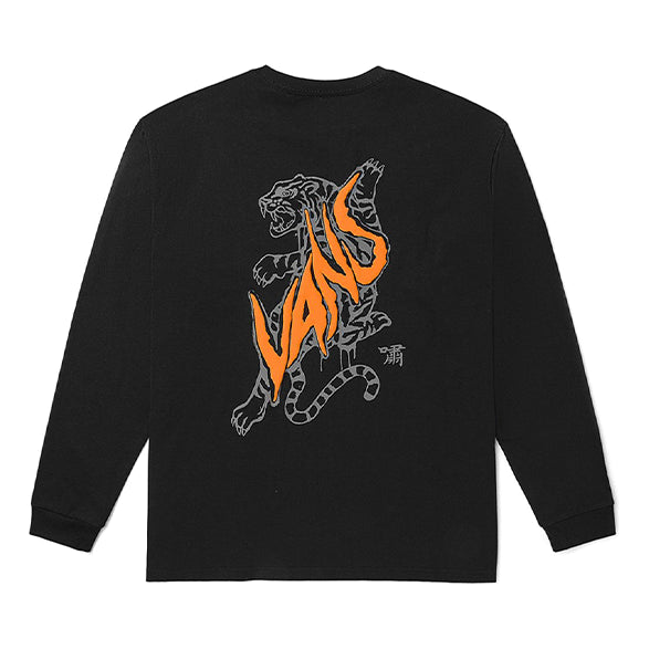 Тениска Vans Tiger Graphic Long Sleeve T-Shirt Черно | VN0002BRBLK