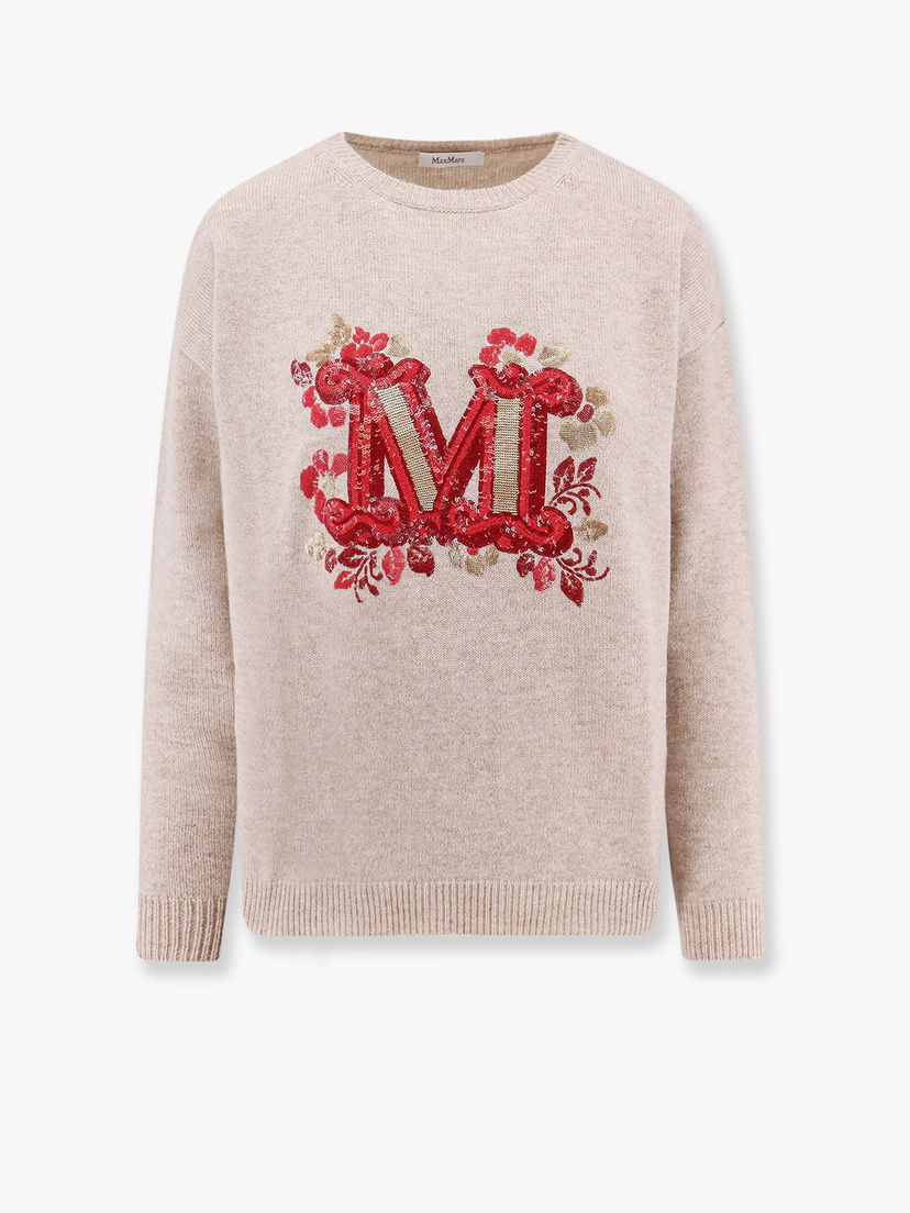 Пуловер Max Mara Embroidered Logo Sweater Бежово | 2511361171650029