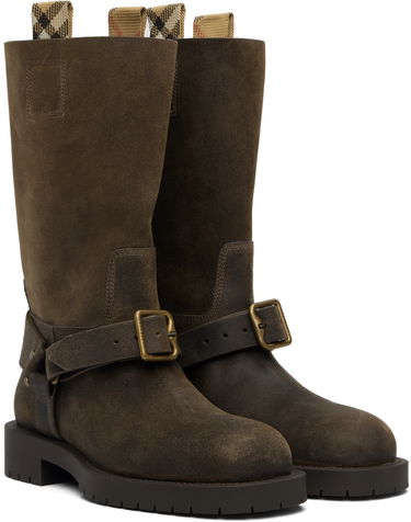 Кецове и обувки Burberry Burberry Suede Soft Saddle Low Boots Кафяво | 8113016, 3
