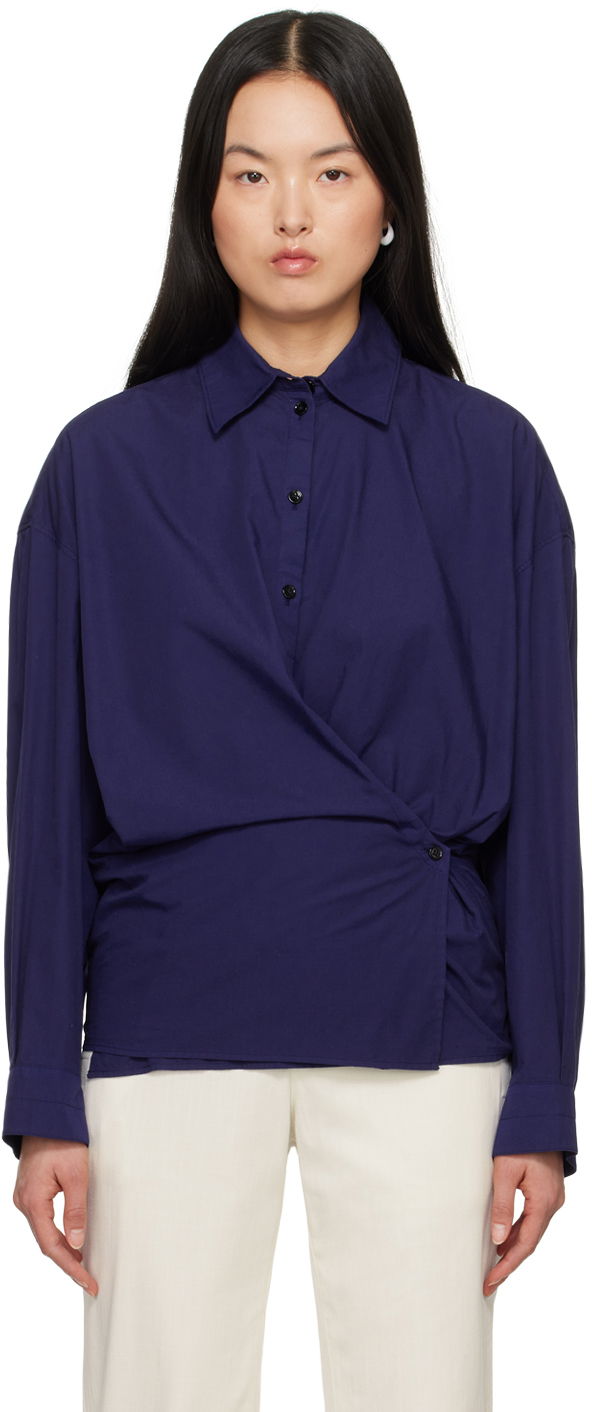Риза LEMAIRE LEMAIRE Women's Twisted Button-Up Shirt Синьо | SH1032 LF445, 0
