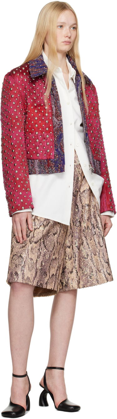 Яке Dries Van Noten Dries Van Noten Embellished Cropped Jacket Розово | 251-010519-1544, 3