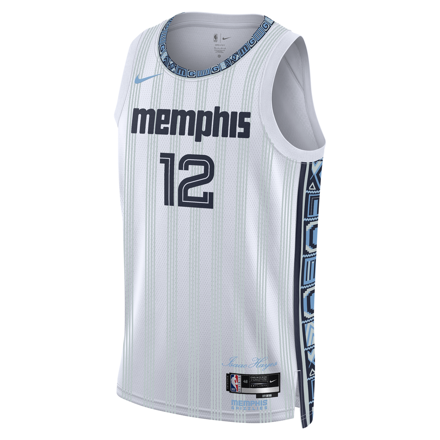 Фланелка Nike Ja Morant Memphis Grizzlies City Edition Swingman DRI-FIT Isaac Hayes Tribute Jersey Бяло | HM5986-104, 0