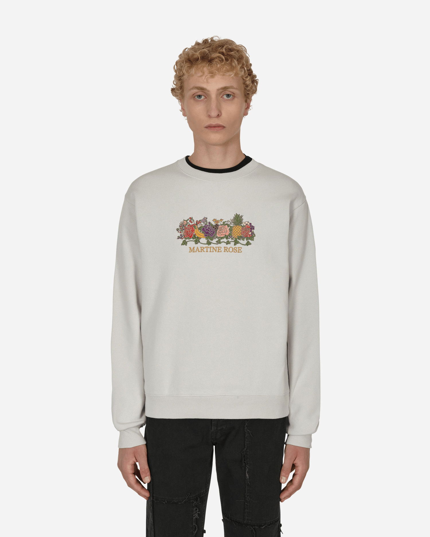 Суитчър Martine Rose Classic Embroidered Crewneck Sweatshirt Сиво | MRAW22-601  001, 0