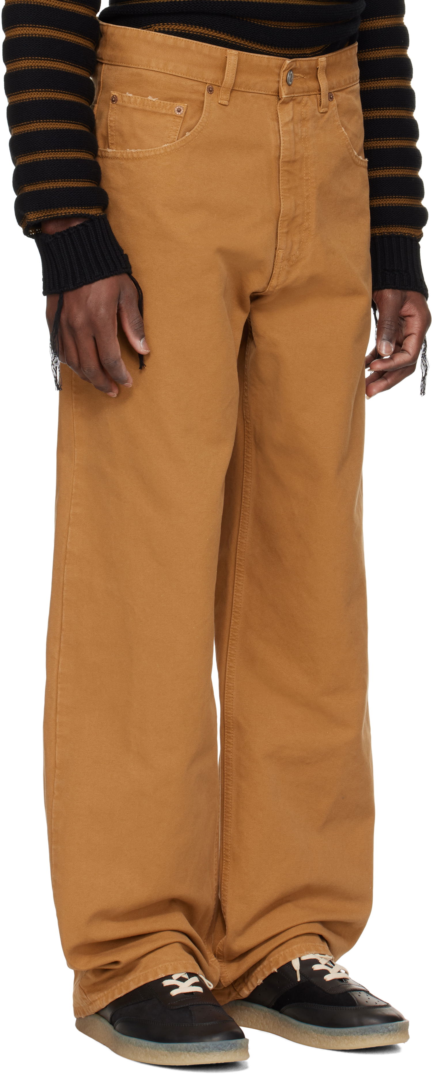 Дънки Maison Margiela MM6 Maison Margiela Canvas Trousers Кафяво | SH0LA0021 M35249, 1