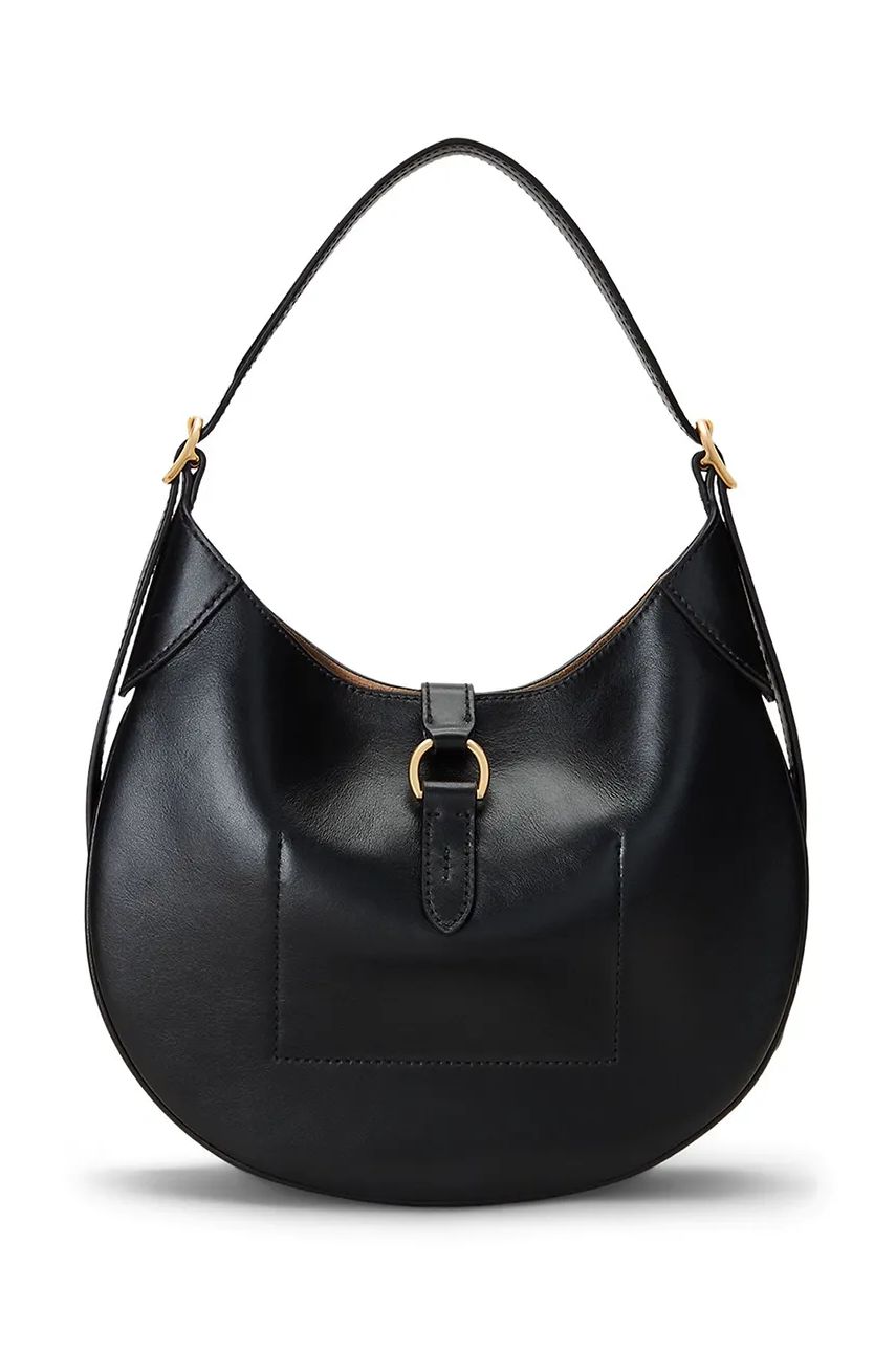 Дамска чанта Polo by Ralph Lauren Leather Hobo Bag Черно | 428944017, 1