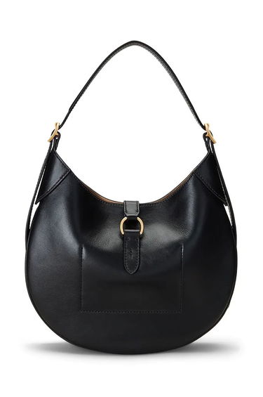 Дамска чанта Polo by Ralph Lauren Leather Hobo Bag Черно | 428944017, 1