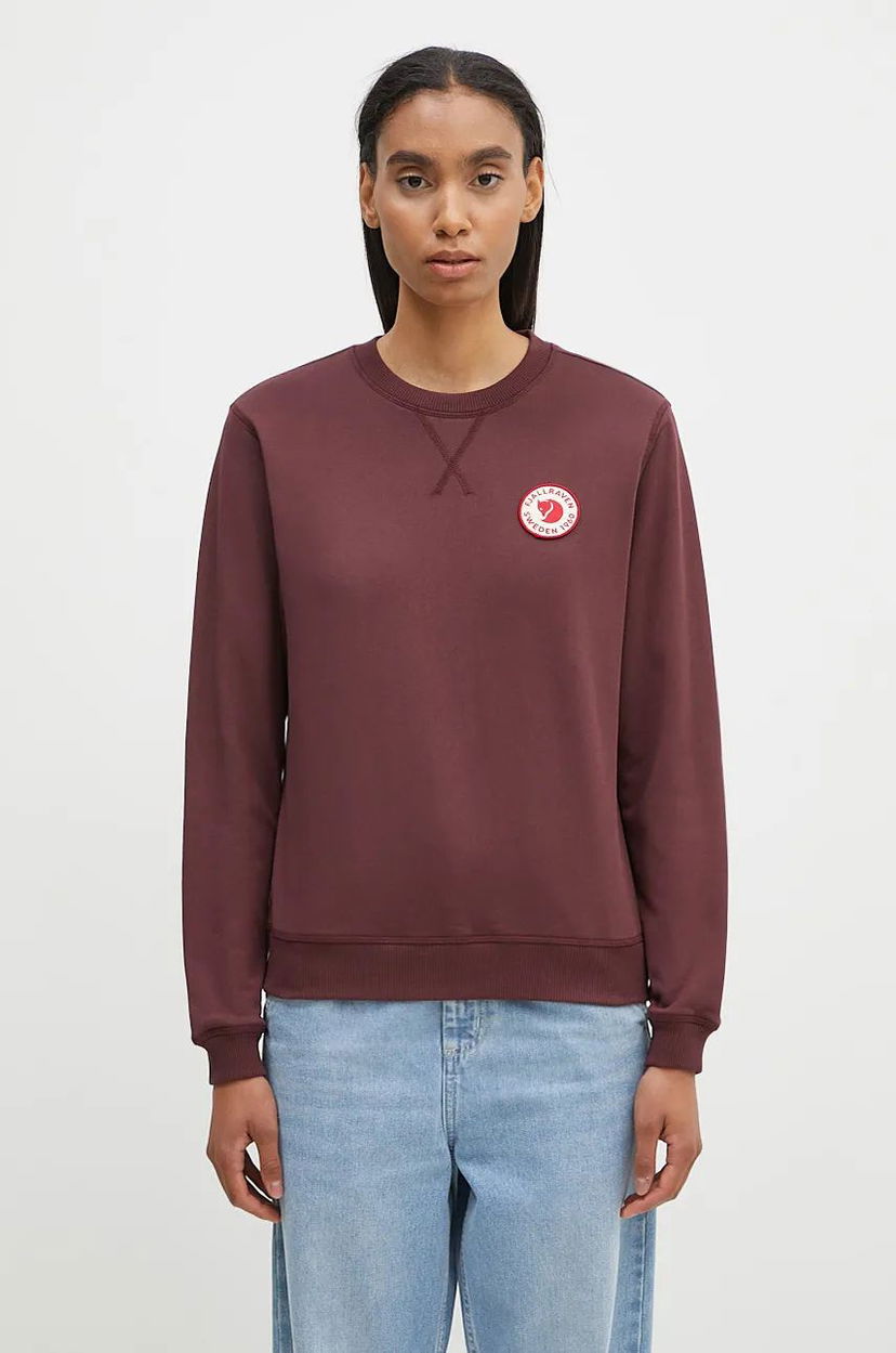 Суитчър FJÄLLRÄVEN Sweatshirt With Badge Червено | F87230.357