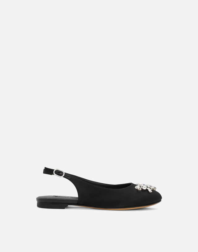 Satin Slingbacks with Crystal Embellishment