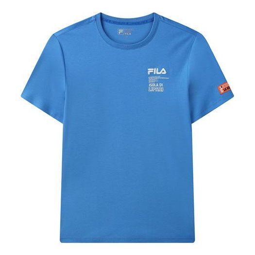 Тениска FILA Alphabet Print Round Neck Tee Синьо | F11M128117F-RB