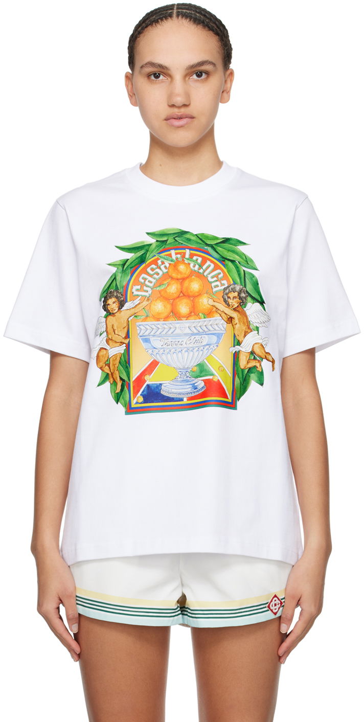 Тениска Casablanca Triomphe D'Oranges T-Shirt Бяло | U-MPS24-JTS-001-09