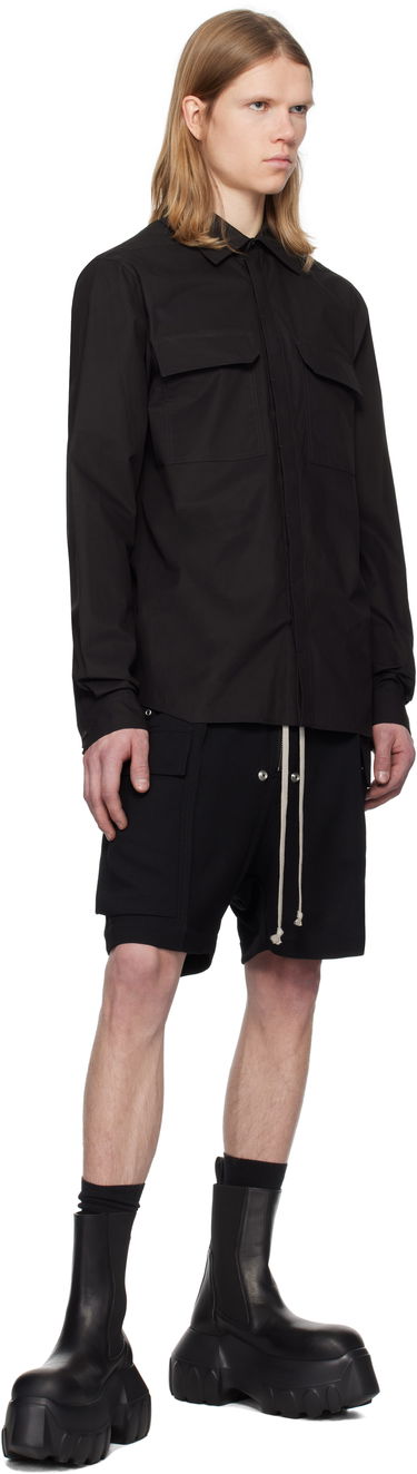 Риза Rick Owens Rick Owens Hollywood Work Shirt Черно | RU01E5291 P, 3
