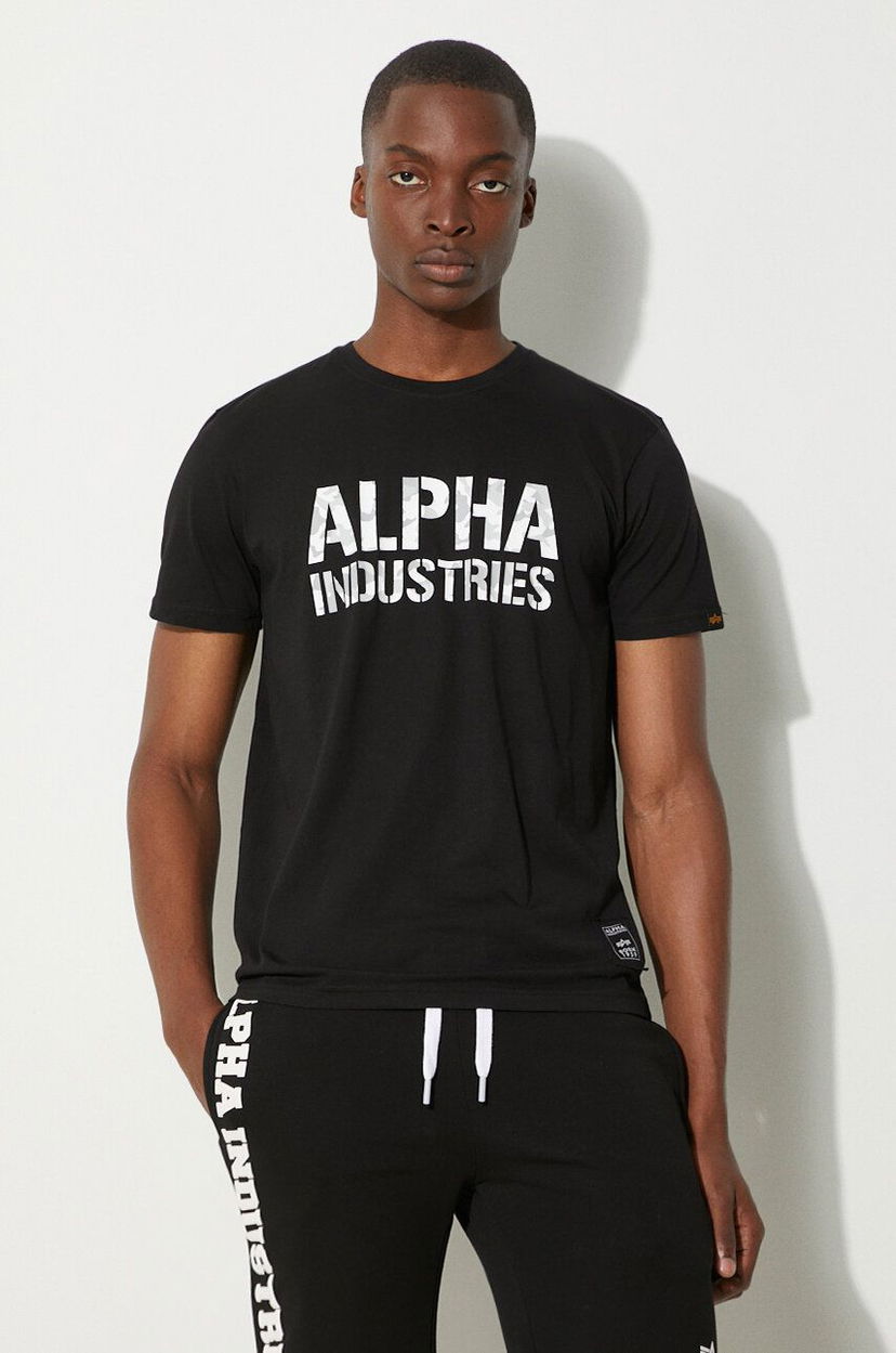 Тениска Alpha Industries T-Shirt With Print Черно | 156513.95