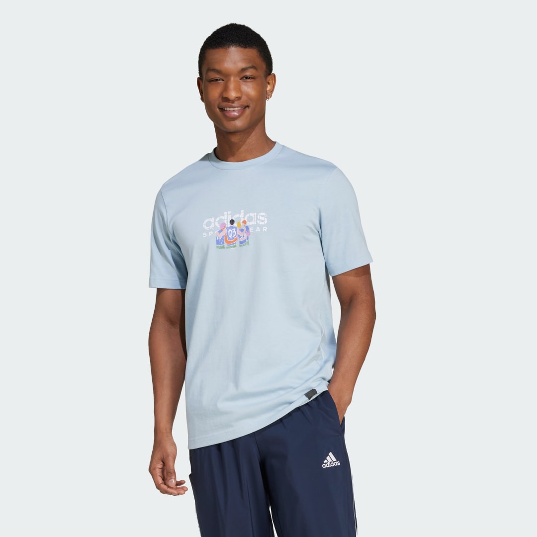 Тениска adidas Performance Linear Graphic Tee Синьо | IW2693, 0