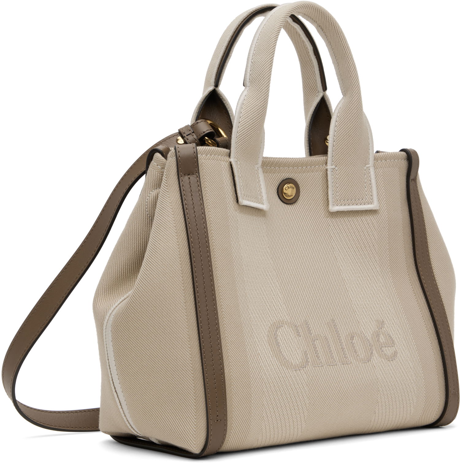 Голяма пазарска чанта CHLOÉ Chloé Small 'Chloé Carry' Tote Bag Бежово | CHC25SS911O65, 1
