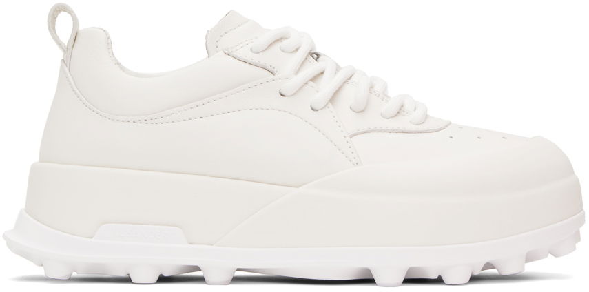 Кецове и обувки Jil Sander Tonal Leather Sneakers "White Orb" W Бяло | J16WS0022_P6244, 0