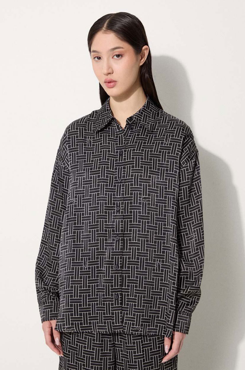 Риза KENZO Weave Dropped Shoulders Shirt Черно | FE62CH2479R1.99