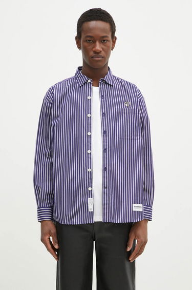 Риза Neighborhood NEIGHBORHOOD Striped Regular Fit Shirt Лилаво | 242TSNH.SHM03, 0