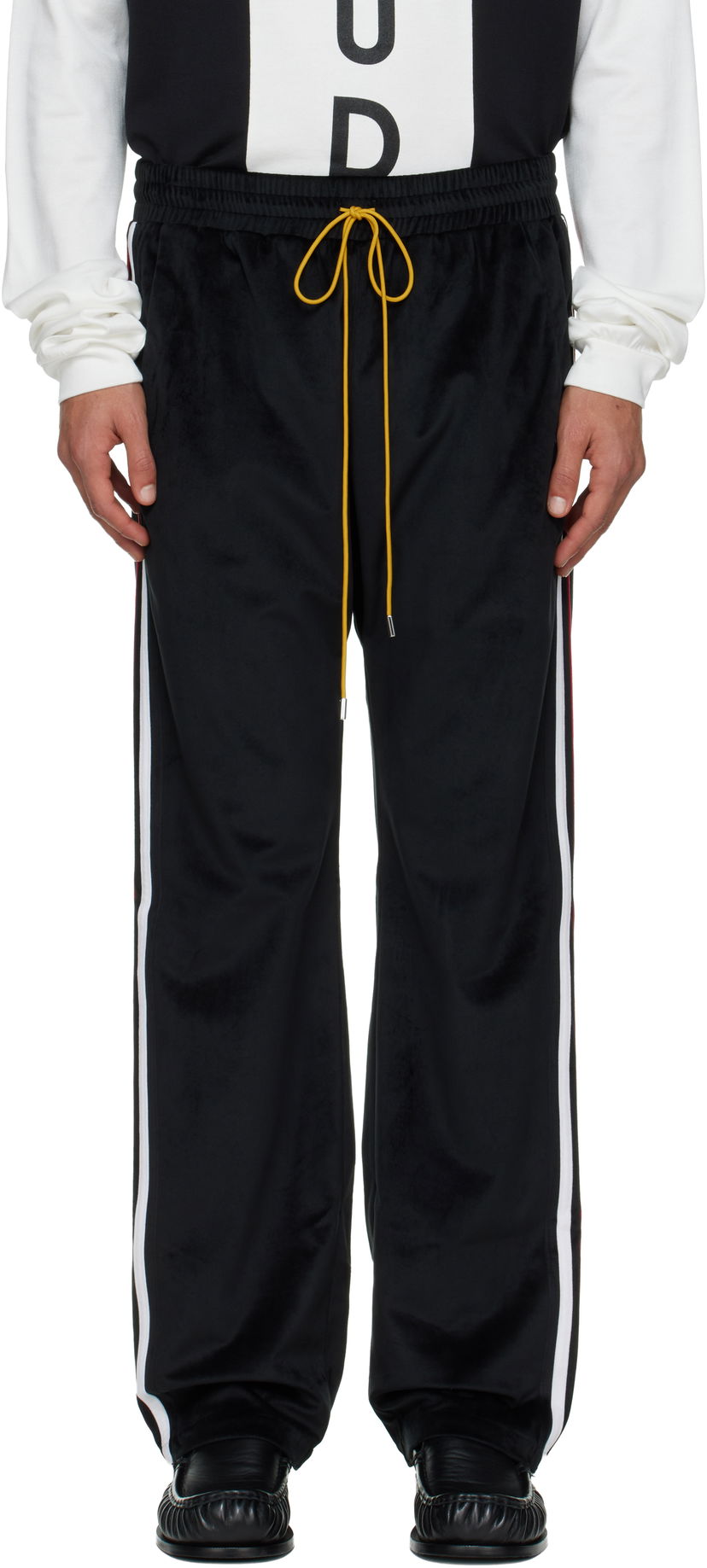 Спортни панталони Rhude Mancino Velour Track Pants Черно | RHFW25PA05041