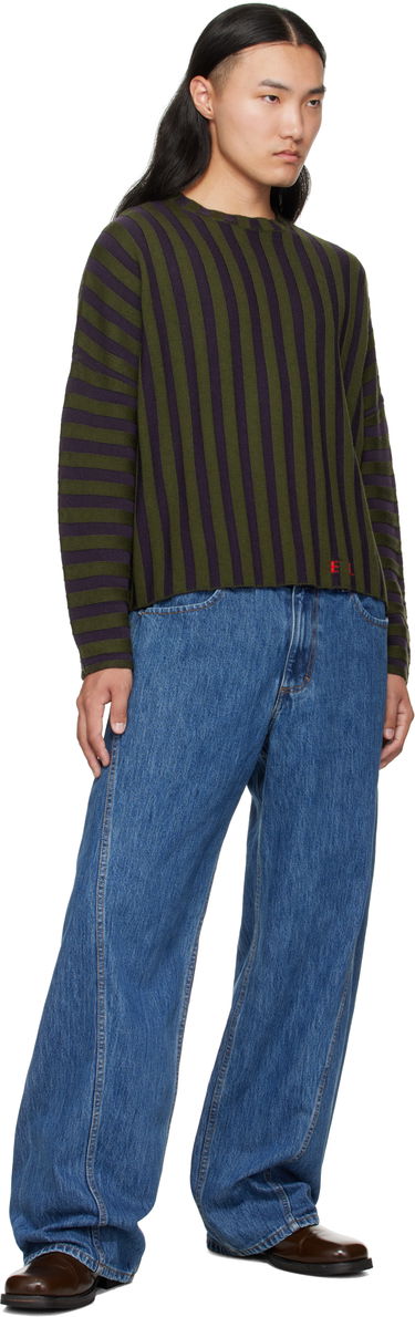 Пуловер Eckhaus Latta Eckhaus Latta Striped Cropped Sweater Лилаво | 8026-EL-PF25-M, 3