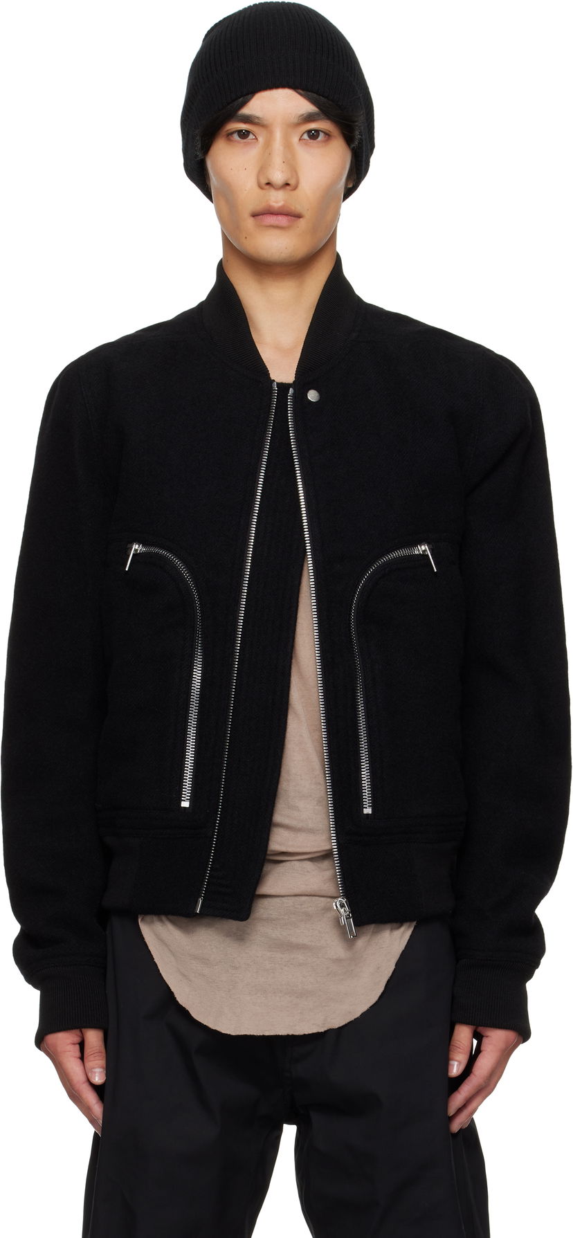 Яке бомбър Rick Owens Rick Owens Bauhaus Flight Jacket Черно | RU02E1749 WBD