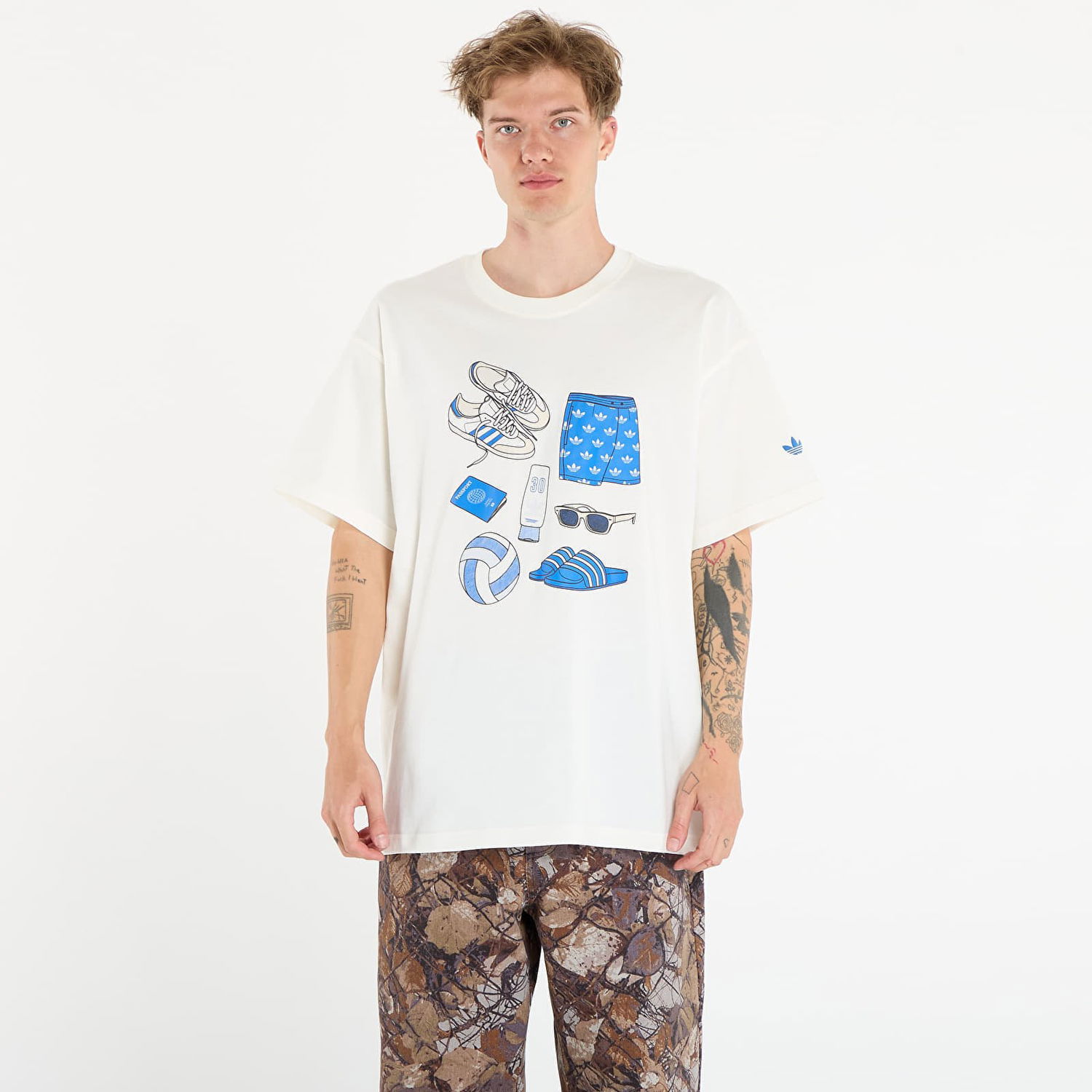 Тениска adidas Originals T-shirt adidas Stuff Tee Off White Бяло | KQ6345, 0