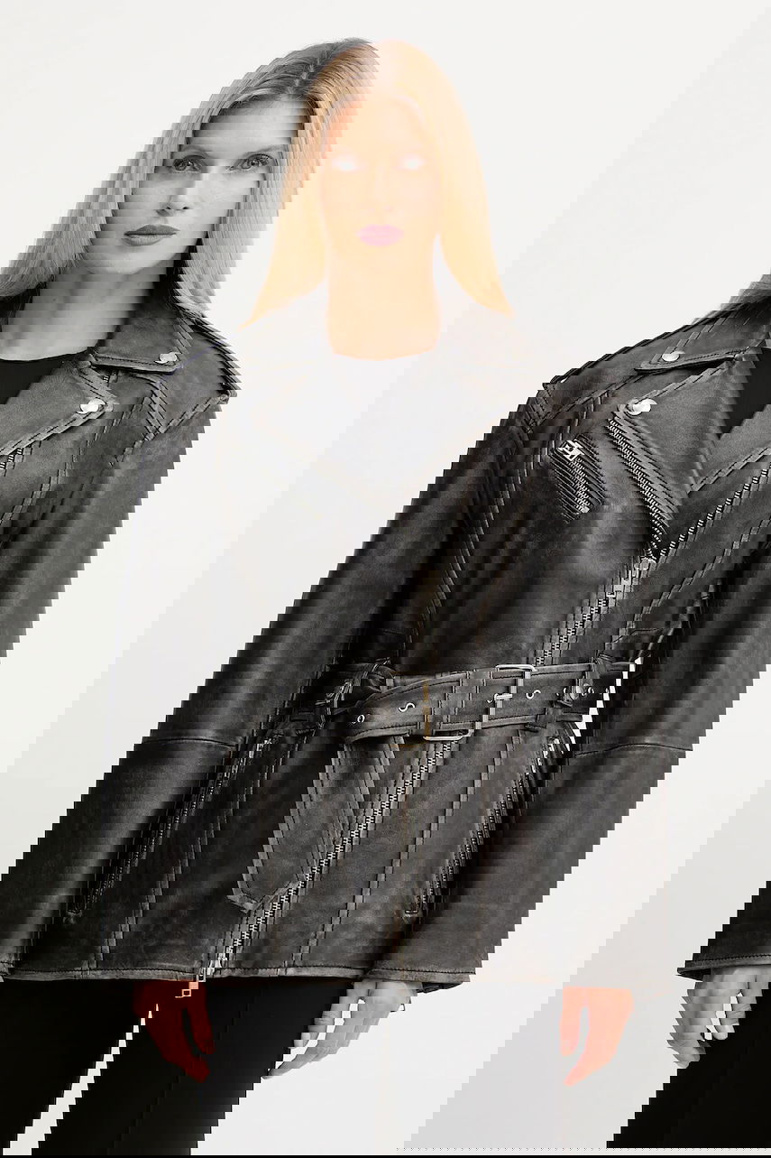 Яке STAND STUDIO Stand Studio Leona Oversized Leather Jacket Черно | 66547.7830, 0