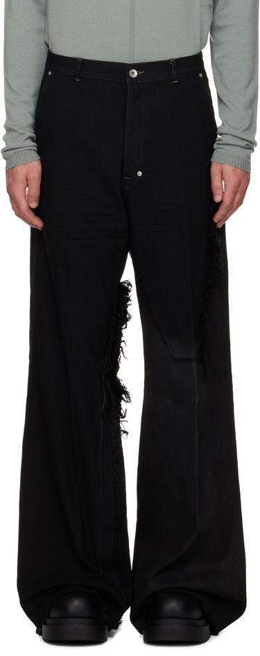 Дънки Rick Owens Concordians Joris Wide-Leg Distressed Jeans Черно | RR02E1308 BBCL, 0